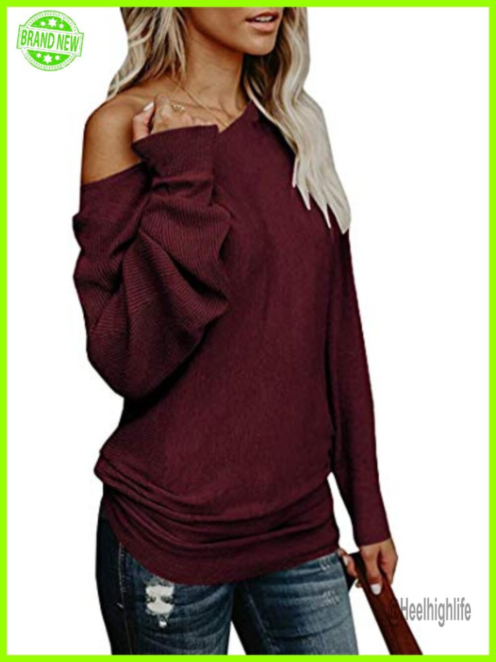 Oversized Off Shoulder Knit Sweater